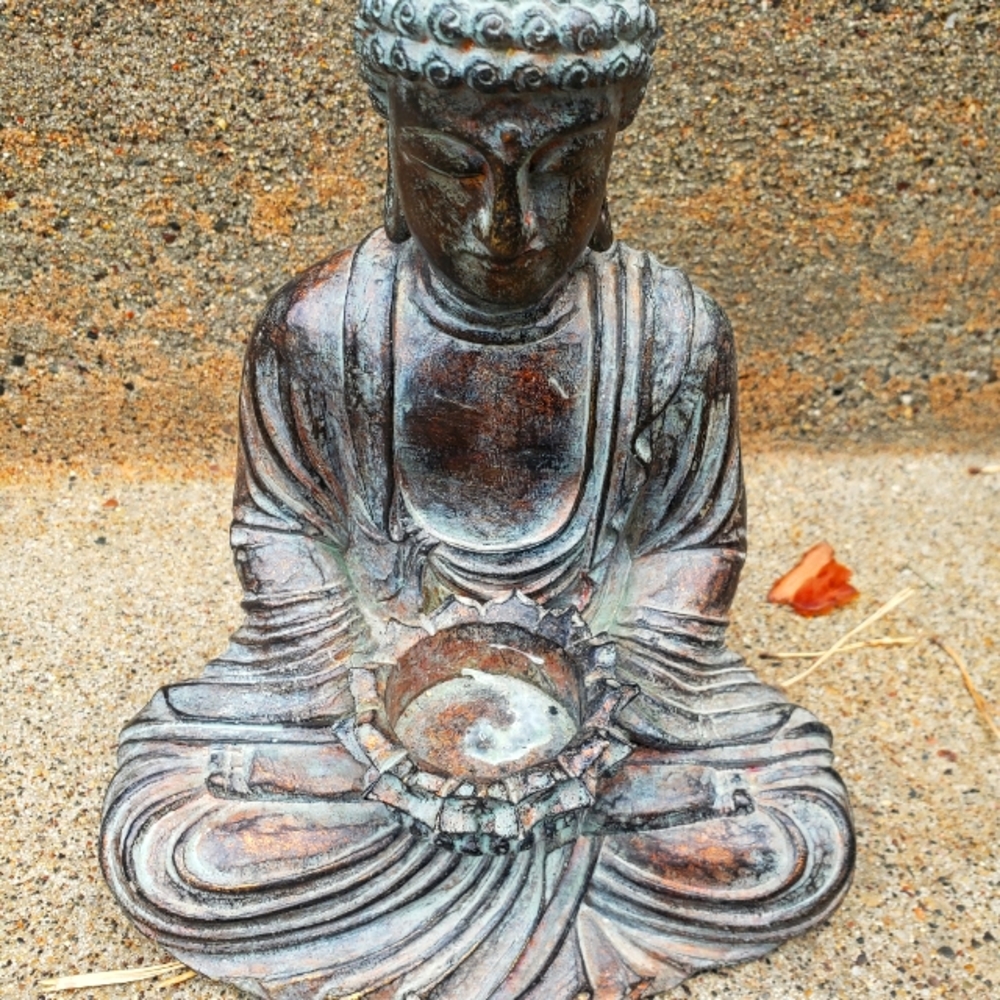 Meditating 9" Buddha Statue Figurine Zen Tea Light Yoga Lotus Candle Holder